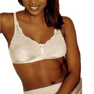 NWT AMOENA 2137 40A Nadia Stretch Lace Soft Cup Wireless Mastectomy Bra Nude